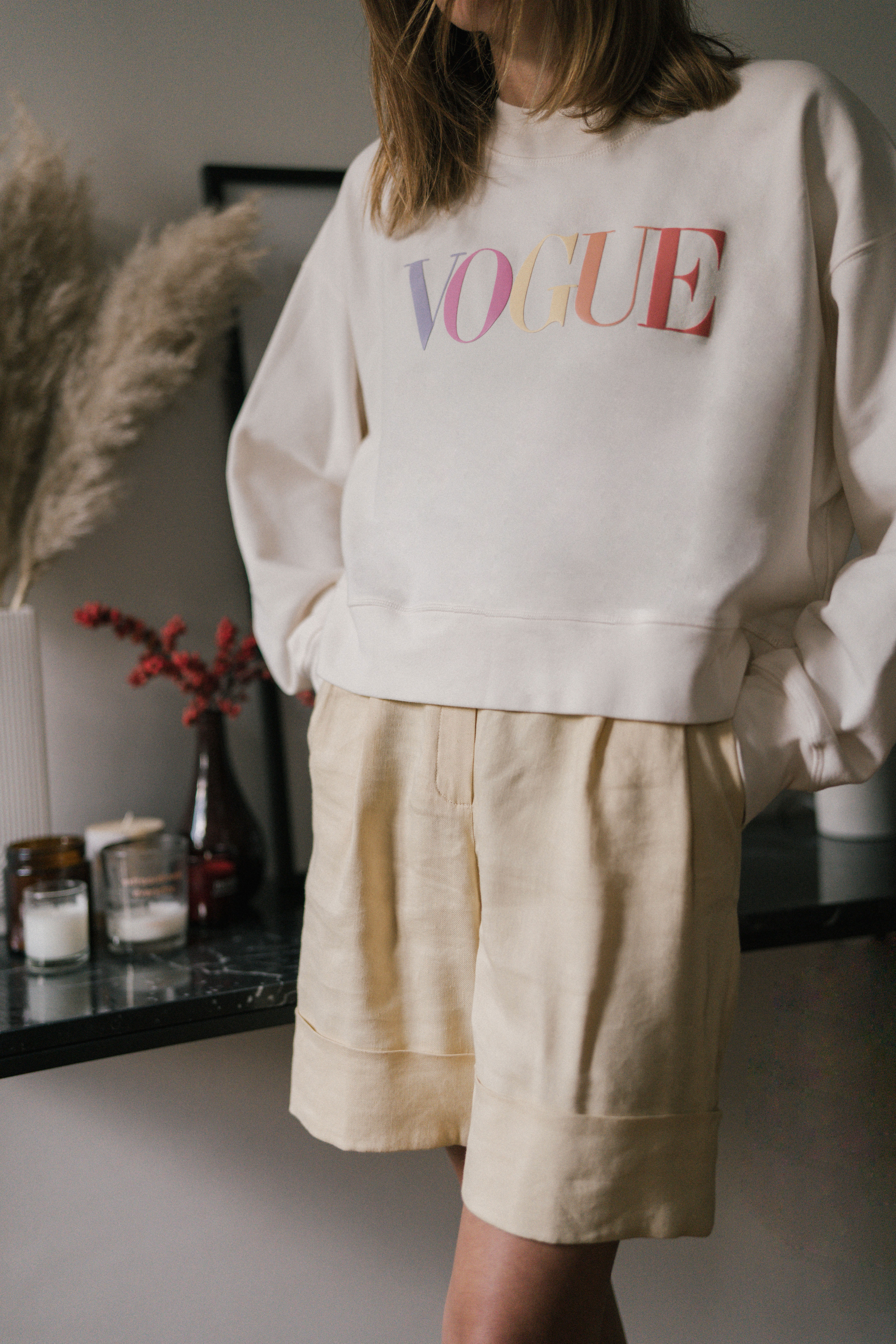 Vogue Cropped Sweater peach Gr. S