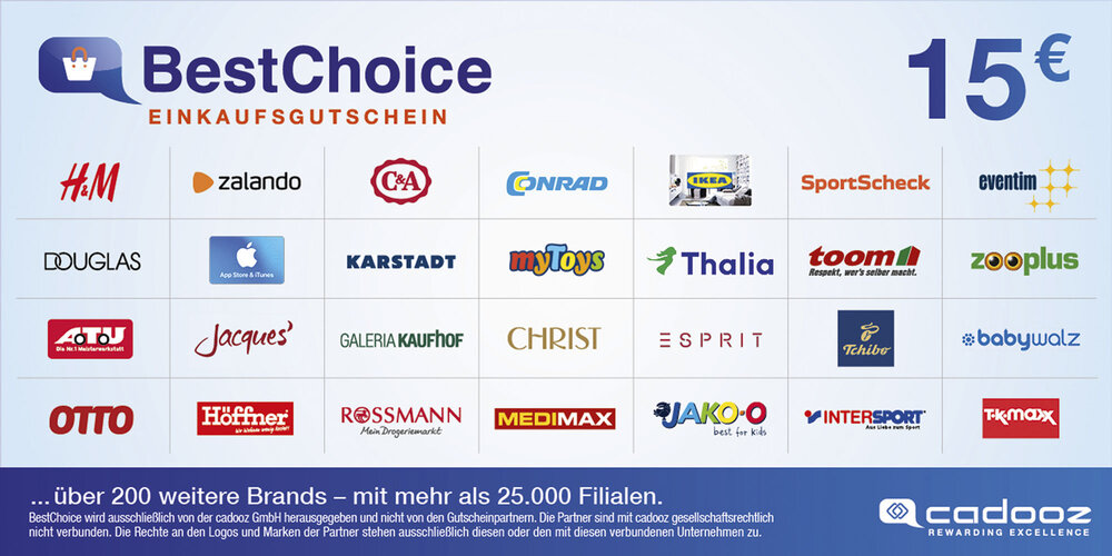 BestChoice-Gutschein 15 ,– €